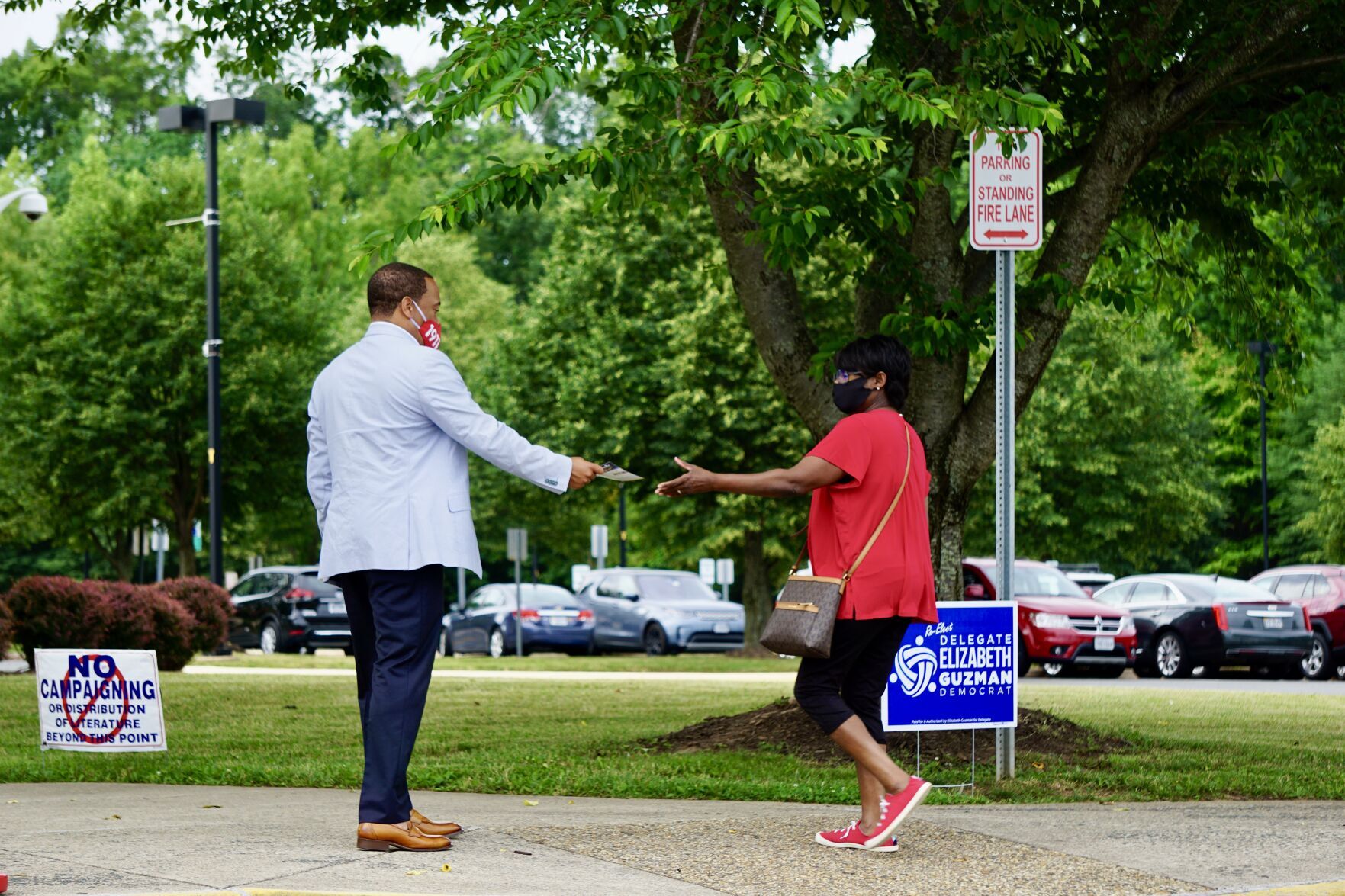 Rod Hall outside polling place on Tuesday, June 8